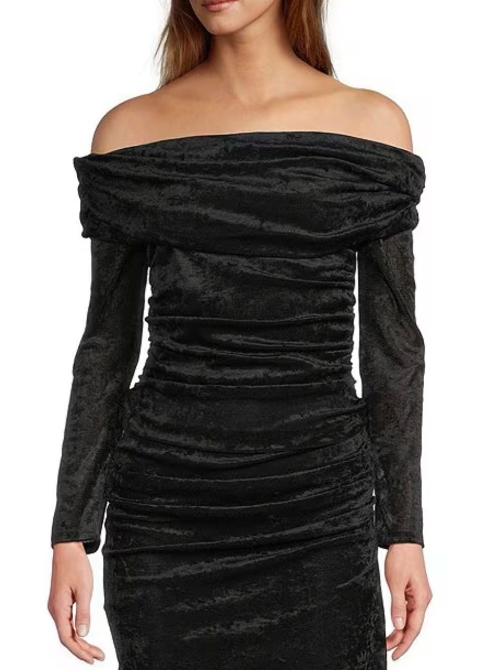 NWT Antonio Melani Mischa Off-The-Shoulder Mesh Blouse Black Size 2